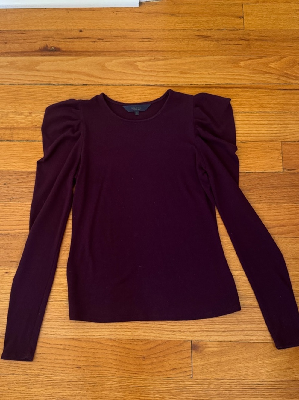 Women's Puff Shoulder Long-Sleeve Top - Purple